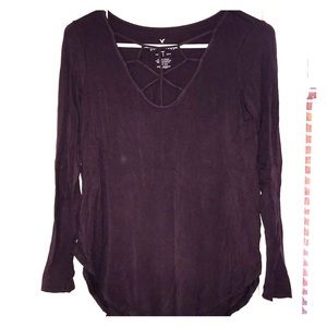 Dark purple soft and sexy long sleeve